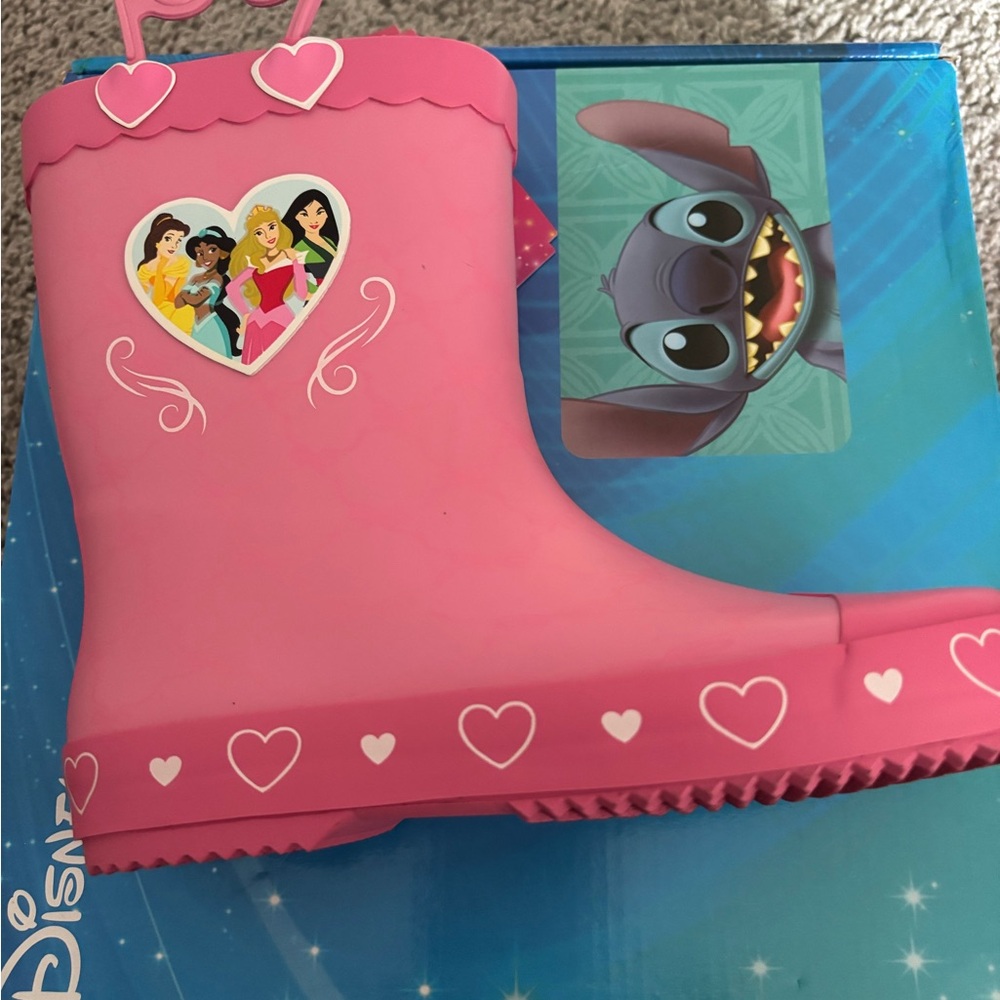 Disney Pink Girls' Princess Heart Rain Boot